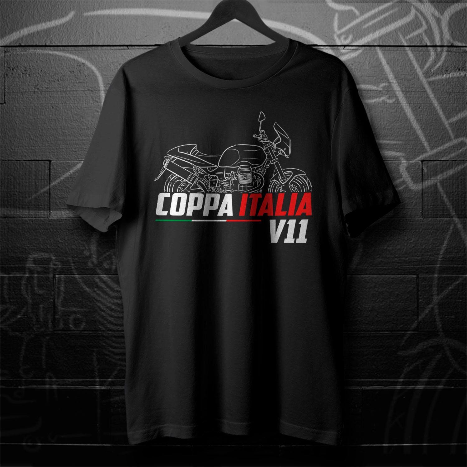 Moto Guzzi V11 Coppa Italia 2004 - 2005 Inspired T-Shirt - Motorcycle Tee Shirt for Riders
