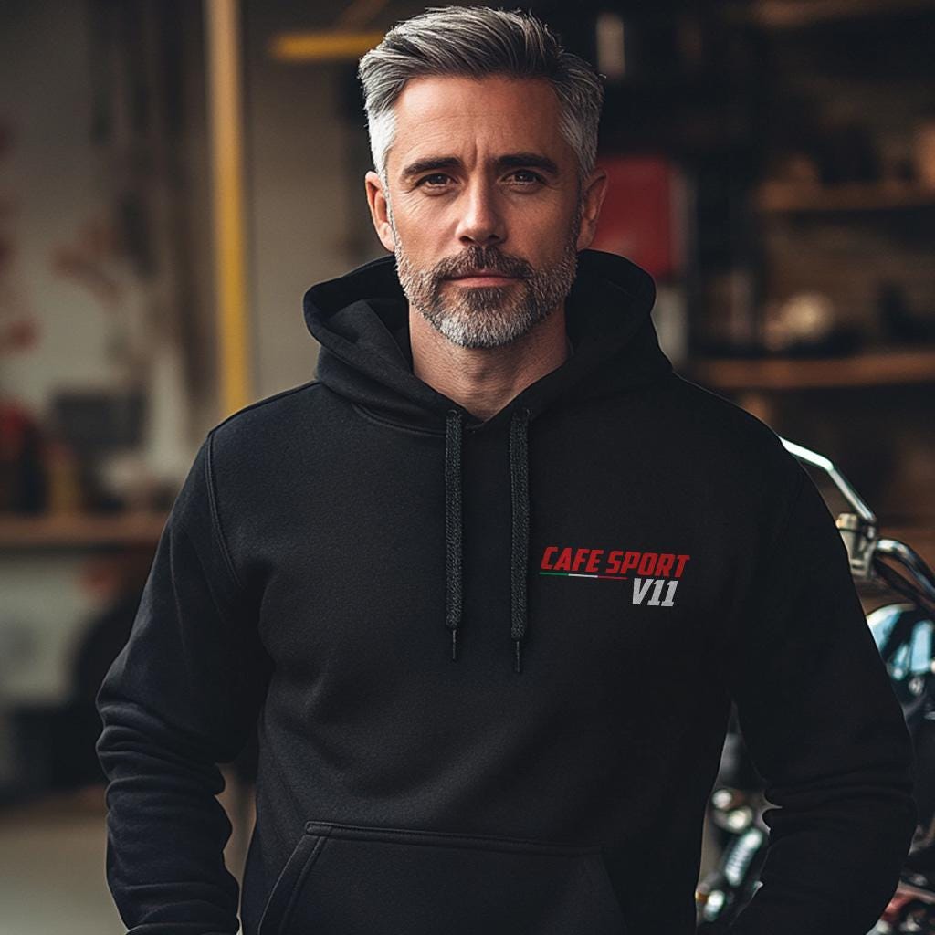 Moto Guzzi V11 Cafe Sport 2003 - 2005 Inspired Hoodie - Motorcycle Sweatshirt for Riders