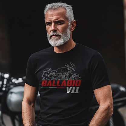 Moto Guzzi V11 Ballabio 2003 Inspired T-Shirt - Motorcycle Tee Shirt for Riders