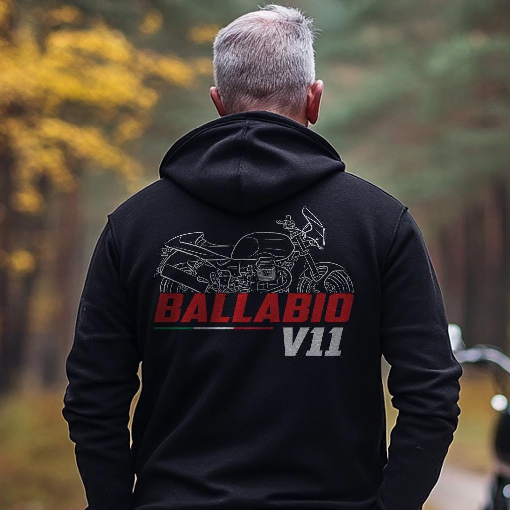 Moto Guzzi V11 Ballabio 2003 Inspired Hoodie - Motorcycle Sweatshirt for Riders