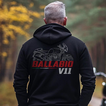 Moto Guzzi V11 Ballabio 2003 Inspired Hoodie - Motorcycle Sweatshirt for Riders