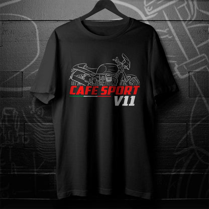 Moto Guzzi V11 Cafe Sport 2003 - 2005 Inspired T-Shirt - Motorcycle Tee Shirt for Riders