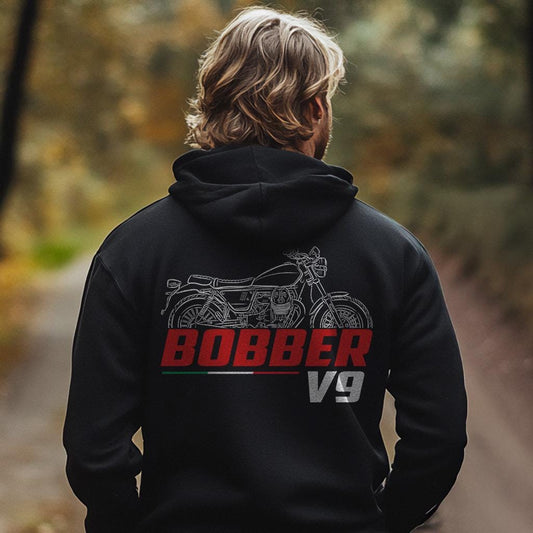 Moto Guzzi V9 Bobber 2017 - 2024 Inspired Hoodie - Motorcycle Sweatshirt for Riders