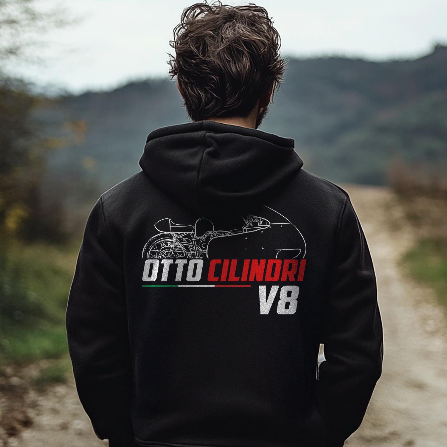 Moto Guzzi V8 Otto Cilindri 1955 - 1957 Inspired Hoodie - Motorcycle Sweatshirt for Riders