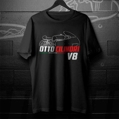 Moto Guzzi V8 Otto Cilindri 1955 - 1957 Inspired T-Shirt - Motorcycle Tee Shirt for Riders