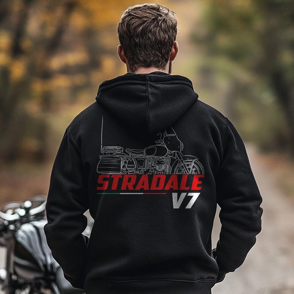 Moto Guzzi V7 Polizia Stradale 1967 - 1969 Inspired Hoodie - Motorcycle Sweatshirt for Riders