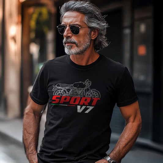 Moto Guzzi V7 Sport Inspired T-Shirt - Motorcycle Tee Shirt for Riders