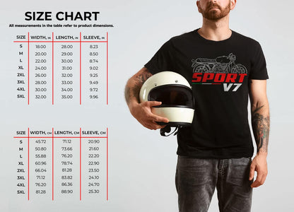 Moto Guzzi V7 Sport Inspired T-Shirt - Motorcycle Tee Shirt for Riders
