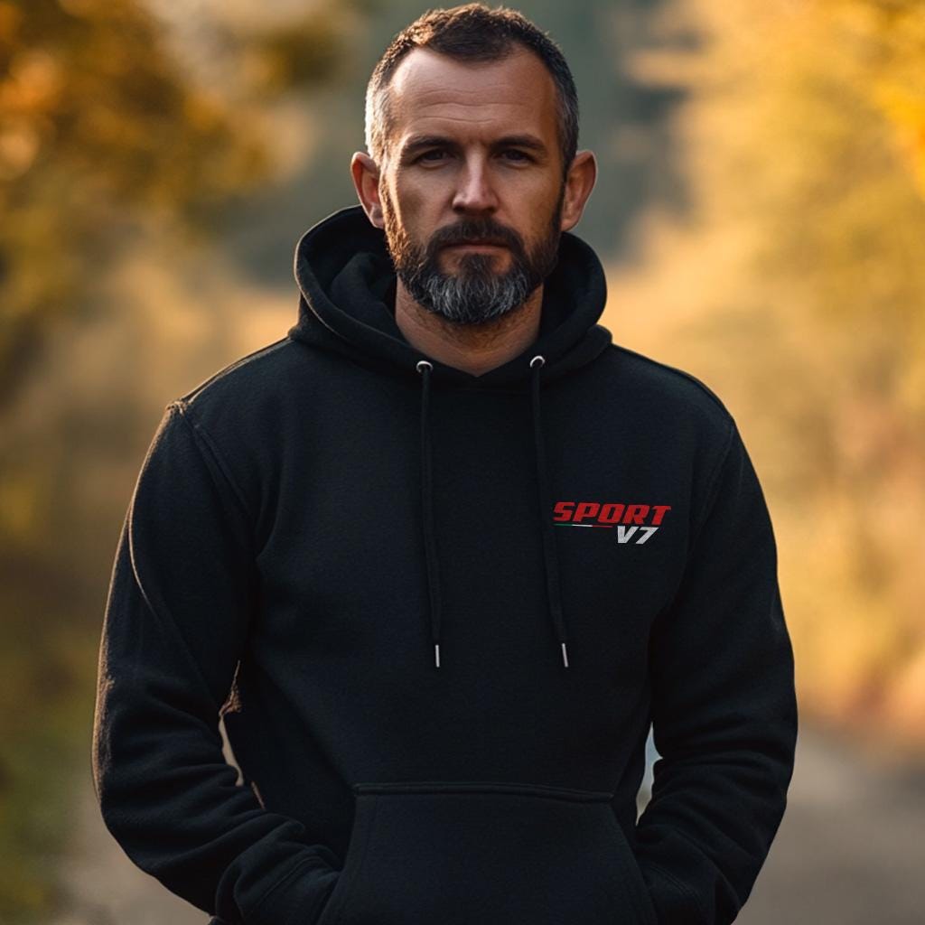 Moto Guzzi V7 Sport Inspired Hoodie - Motorcycle Sweatshirt for Riders