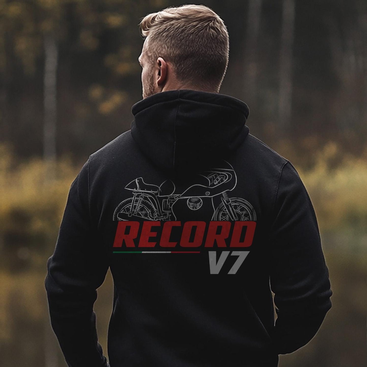 Moto Guzzi V7 Record & Special Inspired Hoodie - Motorcycle Sweatshirt for Riders