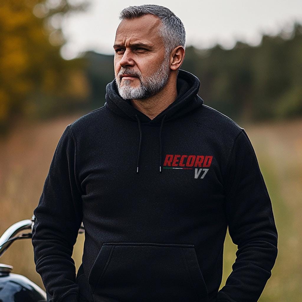 Moto Guzzi V7 Record & Special Inspired Hoodie - Motorcycle Sweatshirt for Riders