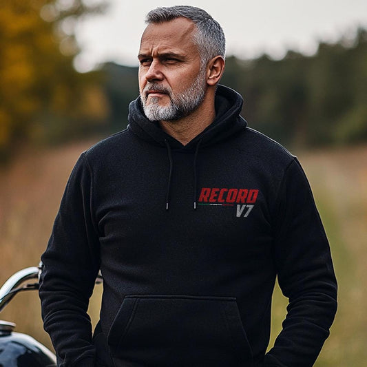 Moto Guzzi V7 Record & Special Inspired Hoodie - Motorcycle Sweatshirt for Riders