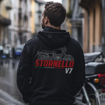 Moto Guzzi V7 II Stornello Inspired Hoodie - Motorcycle Sweatshirt for Riders