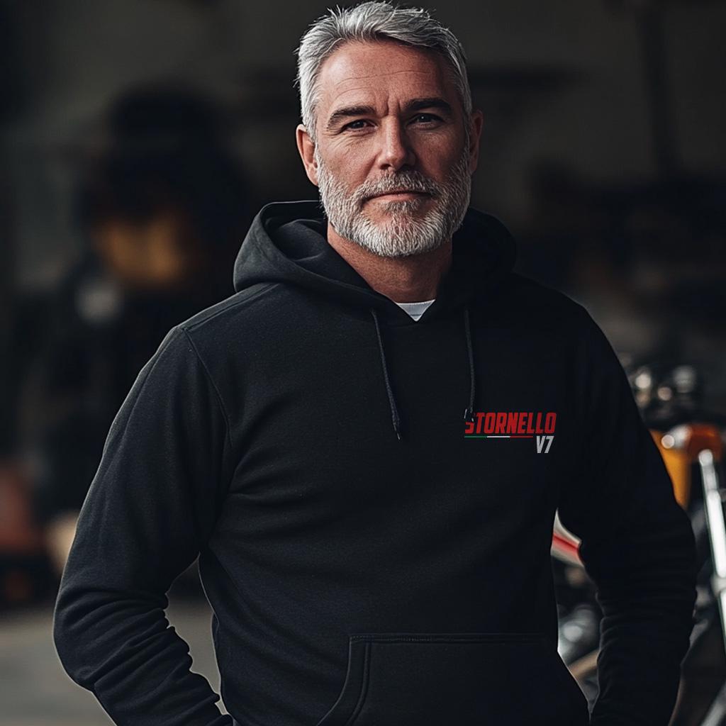 Moto Guzzi V7 II Stornello Inspired Hoodie - Motorcycle Sweatshirt for Riders