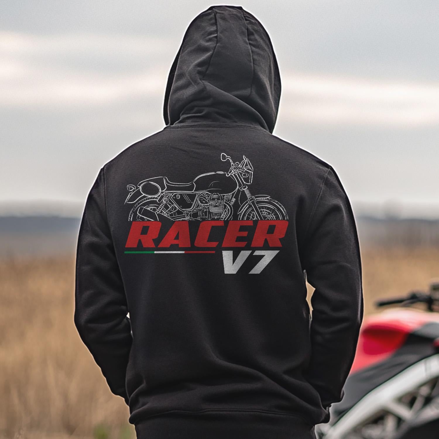 Moto Guzzi V7 Racer 2011 - 2014 Inspired Hoodie - Motorcycle Sweatshirt for Riders