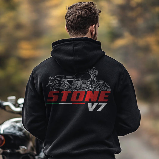Moto Guzzi V7 II Stone 2015 - 2017 Inspired Hoodie - Motorcycle Sweatshirt for Riders