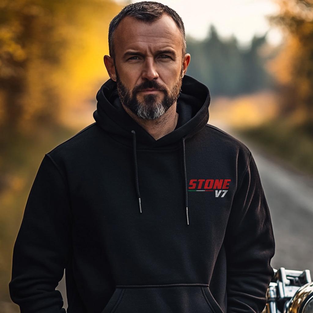 Moto Guzzi V7 II Stone 2015 - 2017 Inspired Hoodie - Motorcycle Sweatshirt for Riders