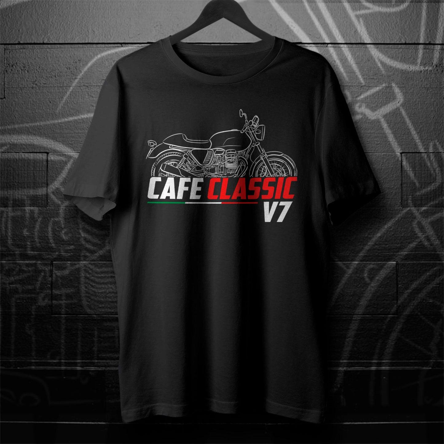 Moto Guzzi V7 Cafe Classic 2009 - 2013 Inspired T-Shirt - Motorcycle Tee Shirt for Riders