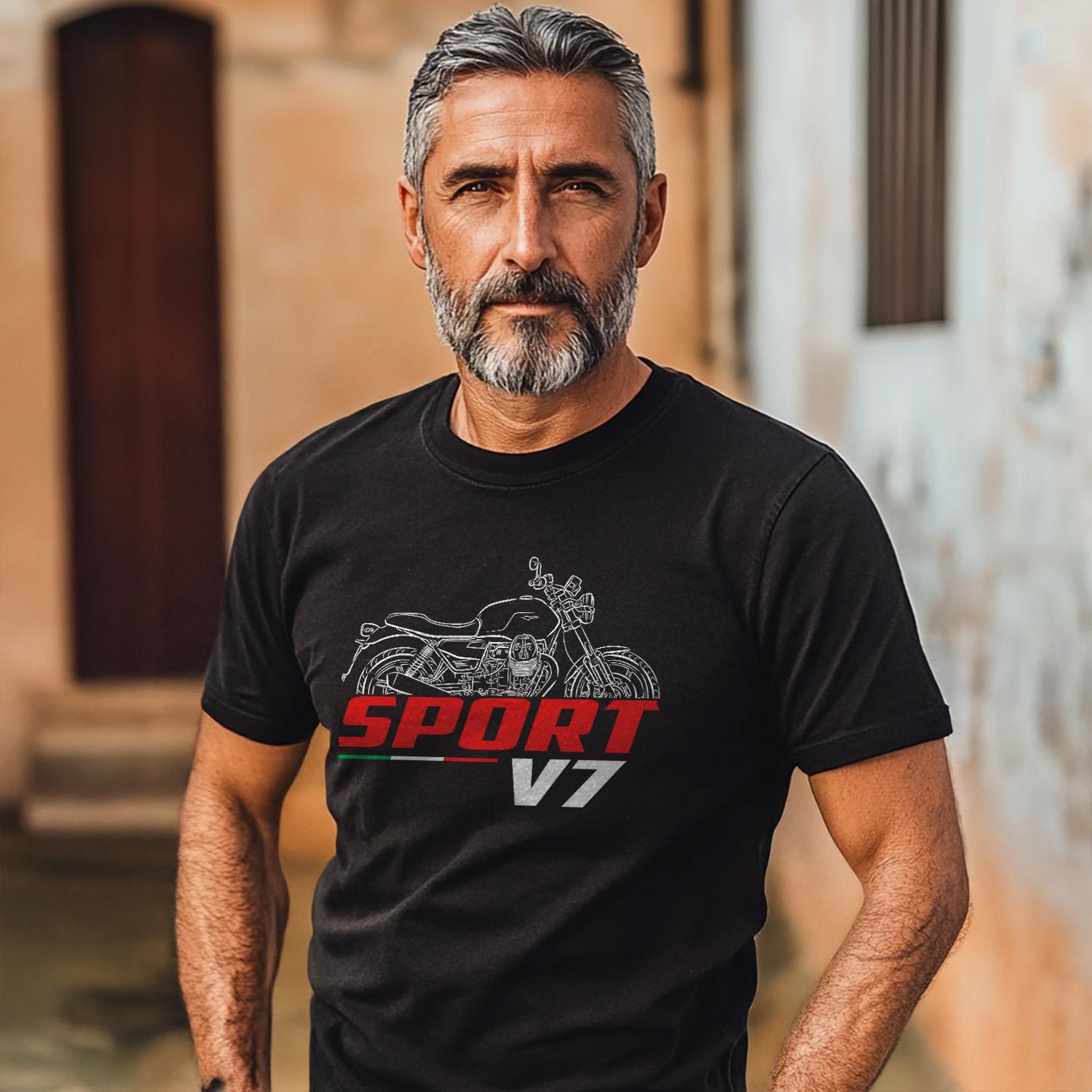 Moto Guzzi V7 850 Sport 2025 Inspired T-Shirt - Motorcycle Tee Shirt for Riders