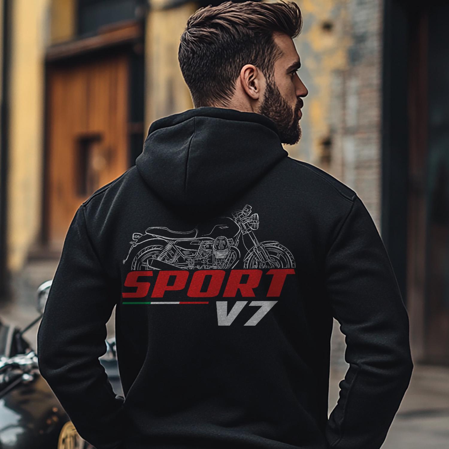 Moto Guzzi V7 850 Sport 2025 Inspired Hoodie - Motorcycle Sweatshirt for Riders