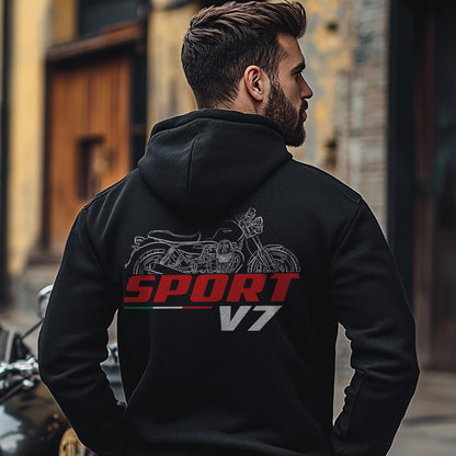 Moto Guzzi V7 850 Sport 2025 Inspired Hoodie - Motorcycle Sweatshirt for Riders