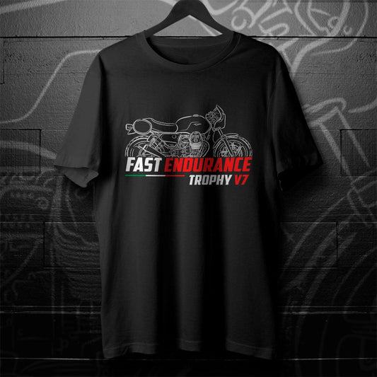 Moto Guzzi V7 850 Fast Endurance Trophy 2022 Inspired T-Shirt - Motorcycle Tee Shirt for Riders