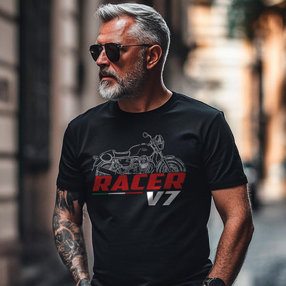 Moto Guzzi V7 III Racer 2017 - 2019 Inspired T-Shirt - Motorcycle Tee Shirt for Riders