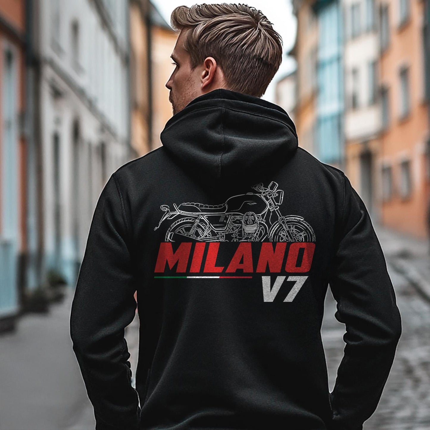 Moto Guzzi V7 III Milano 2018 - 2020 Inspired Hoodie - Motorcycle Sweatshirt for Riders