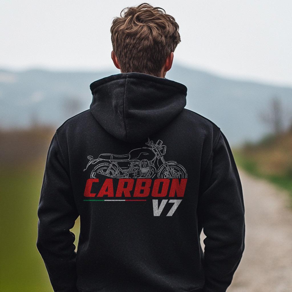 Moto Guzzi V7 III Carbon 2018 - 2020 Inspired Hoodie - Motorcycle Sweatshirt for Riders