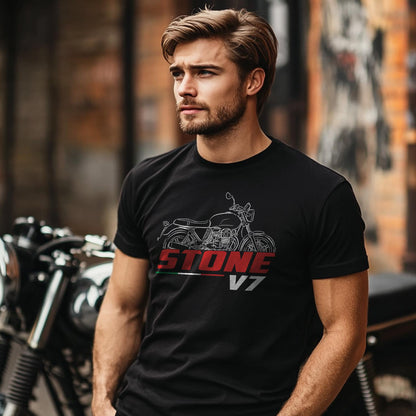 Moto Guzzi V7 II Stone 2015 - 2017 Inspired T-Shirt - Motorcycle Tee Shirt for Riders