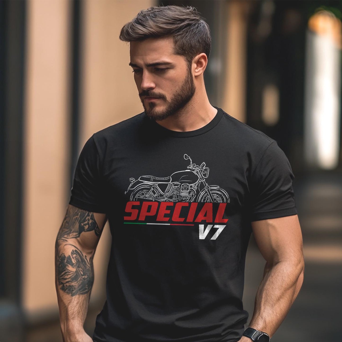 Moto Guzzi V7 II Special 2015 - 2017 Inspired T-Shirt - Motorcycle Tee Shirt for Riders