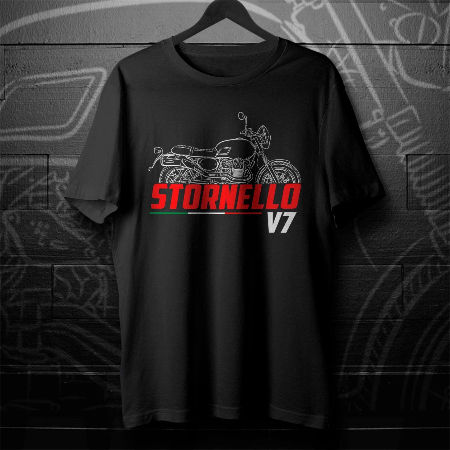 Moto Guzzi V7 II Stornello Inspired T-Shirt - Motorcycle Tee Shirt for Riders