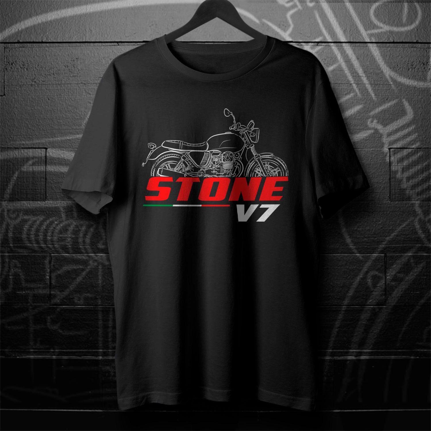 Moto Guzzi V7 II Stone 2015 - 2017 Inspired T-Shirt - Motorcycle Tee Shirt for Riders