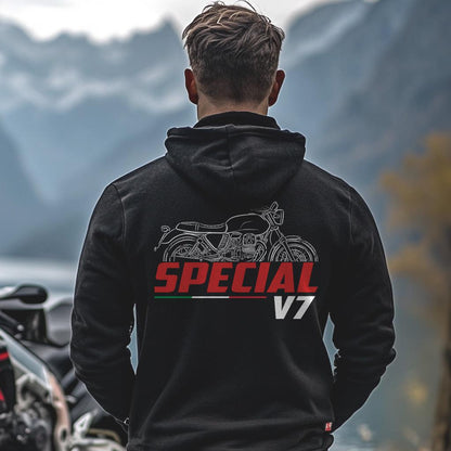 Moto Guzzi V7 II Special 2015 - 2017 Inspired Hoodie - Motorcycle Sweatshirt for Riders