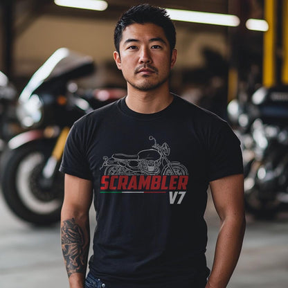 Moto Guzzi V7 II Scrambler 2016 - 2017 Inspired T-Shirt - Motorcycle Tee Shirt for Riders