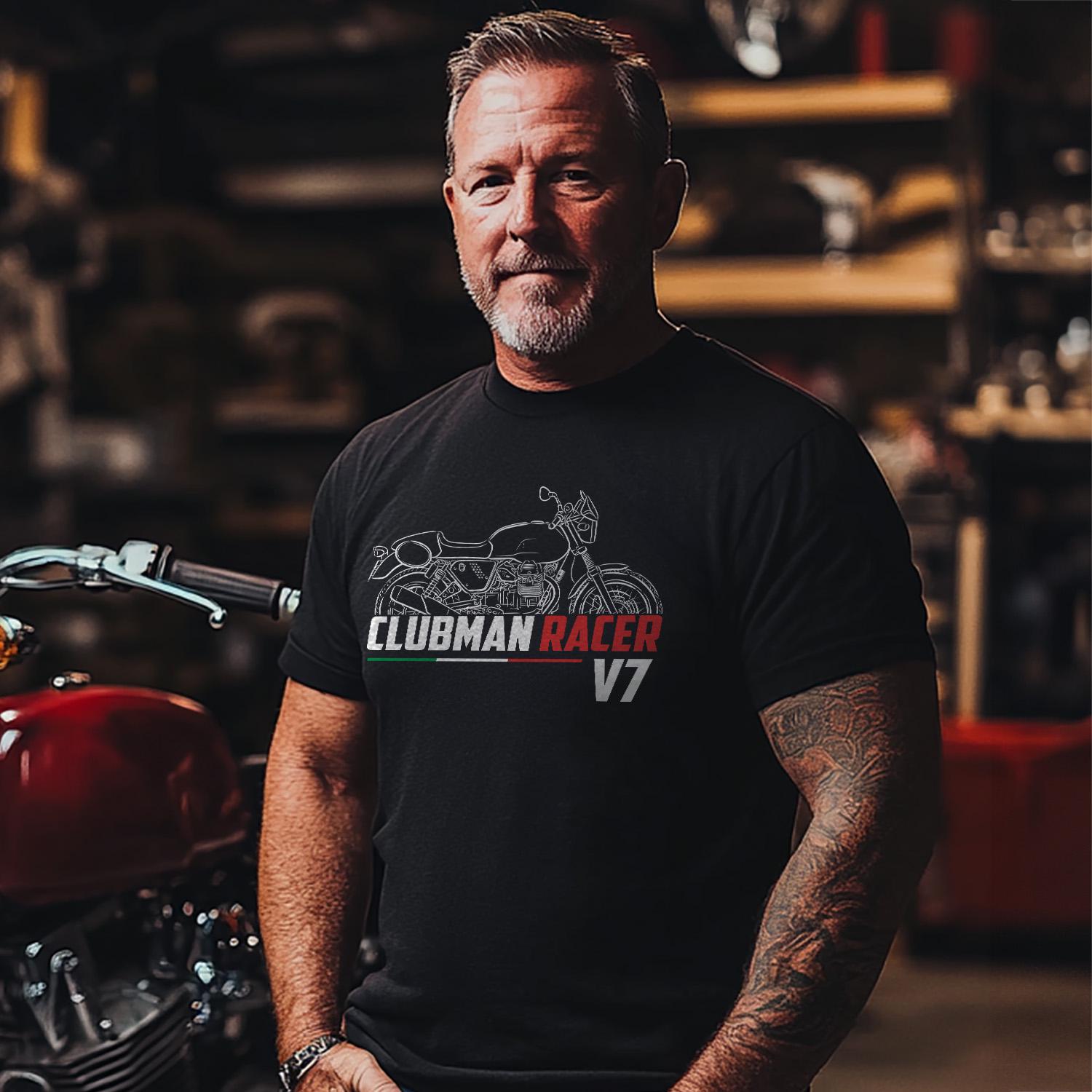 Moto Guzzi V7 Clubman Racer 2010 Inspired T-Shirt - Motorcycle Tee Shirt for Riders