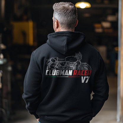 Moto Guzzi V7 Clubman Racer 2010 Inspired Hoodie - Motorcycle Sweatshirt for Riders
