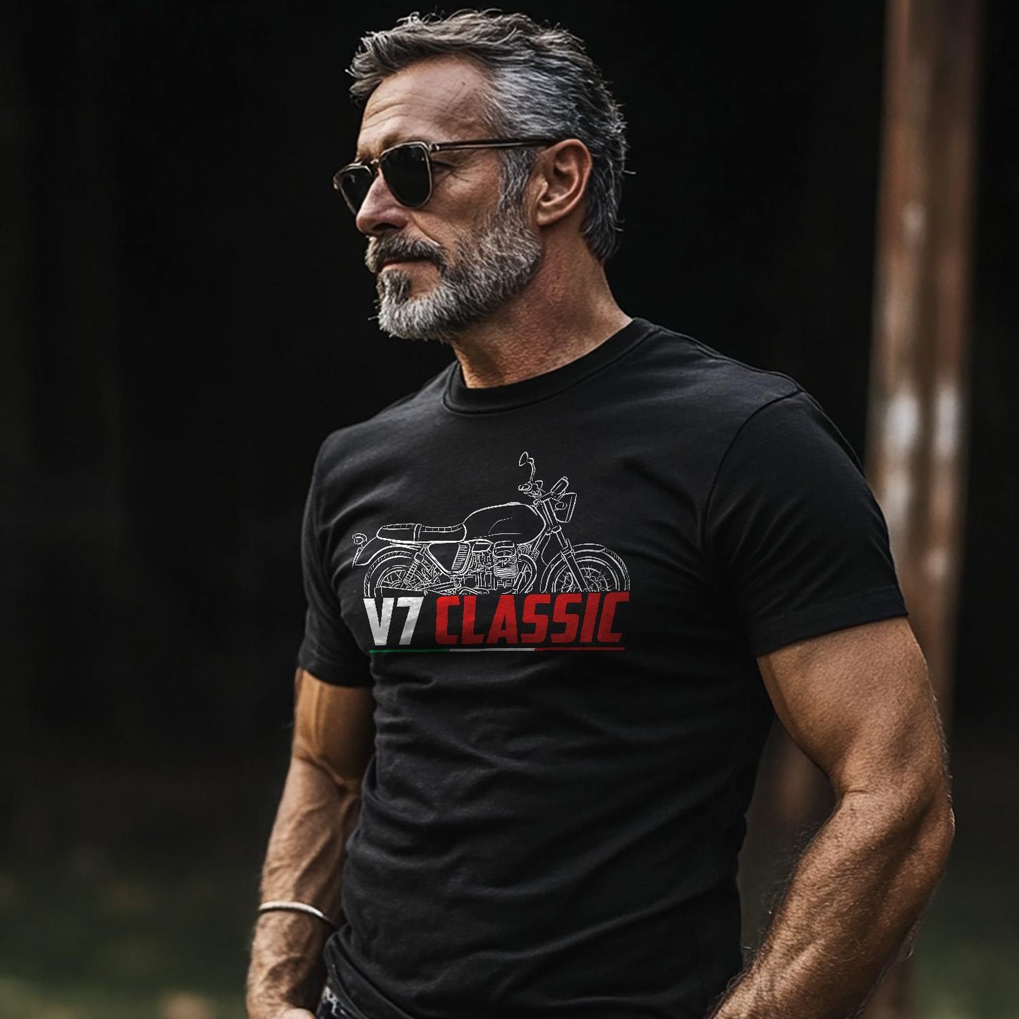 Moto Guzzi V7 Classic 2008 - 2013 Inspired T-Shirt - Motorcycle Tee Shirt for Riders