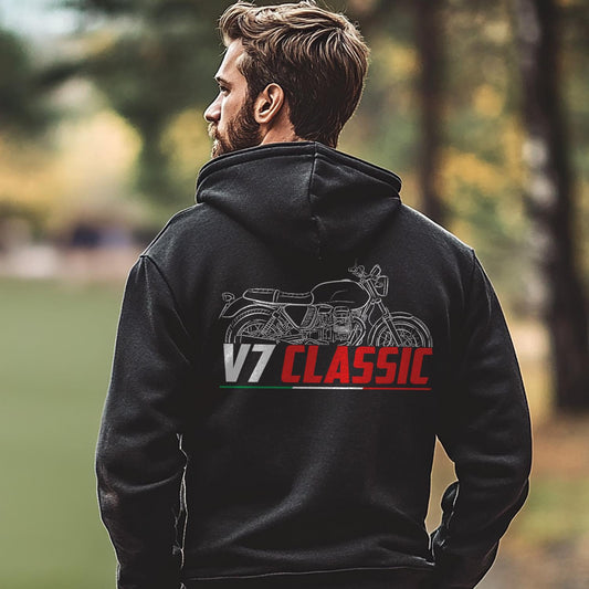 Moto Guzzi V7 Classic 2008 - 2013 Inspired Hoodie - Motorcycle Sweatshirt for Riders