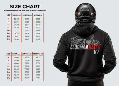 Moto Guzzi V7 Clubman Racer 2010 Inspired Hoodie - Motorcycle Sweatshirt for Riders