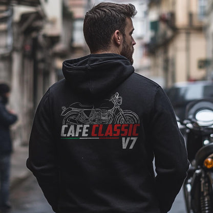 Moto Guzzi V7 Cafe Classic 2009 - 2013 Inspired Hoodie - Motorcycle Sweatshirt for Riders