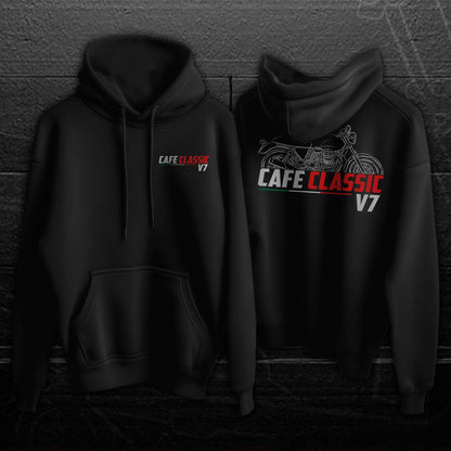 Moto Guzzi V7 Cafe Classic 2009 - 2013 Inspired Hoodie - Motorcycle Sweatshirt for Riders