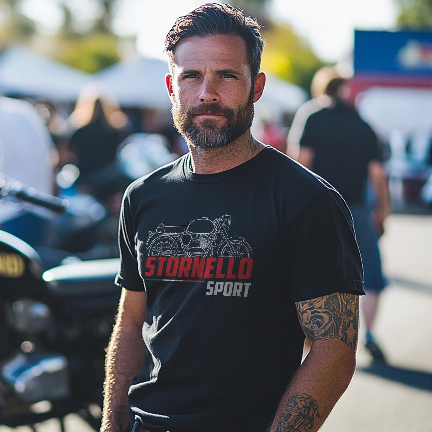 Moto Guzzi Stornello 125 Sport Inspired T-Shirt - Motorcycle Tee Shirt for Riders