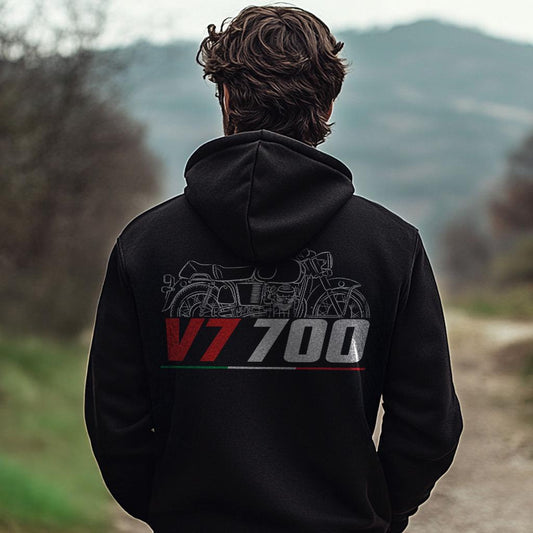 Moto Guzzi V7 700 1965 - 1969 Inspired Hoodie - Motorcycle Sweatshirt for Riders