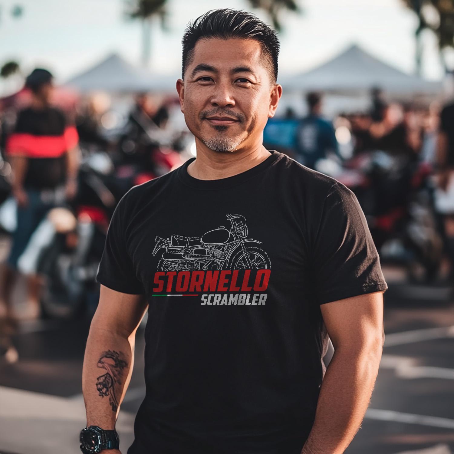 Moto Guzzi Stornello 125 Scrambler Inspired T-Shirt - Motorcycle Tee Shirt for Riders