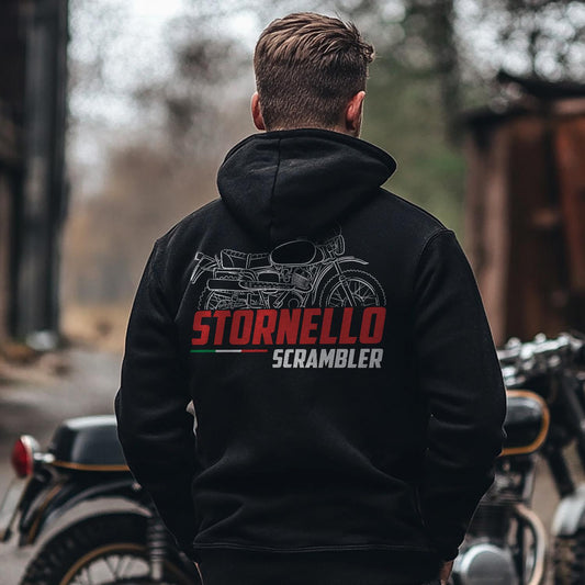 Moto Guzzi Stornello 125 Scrambler Inspired Hoodie - Motorcycle Sweatshirt for Riders