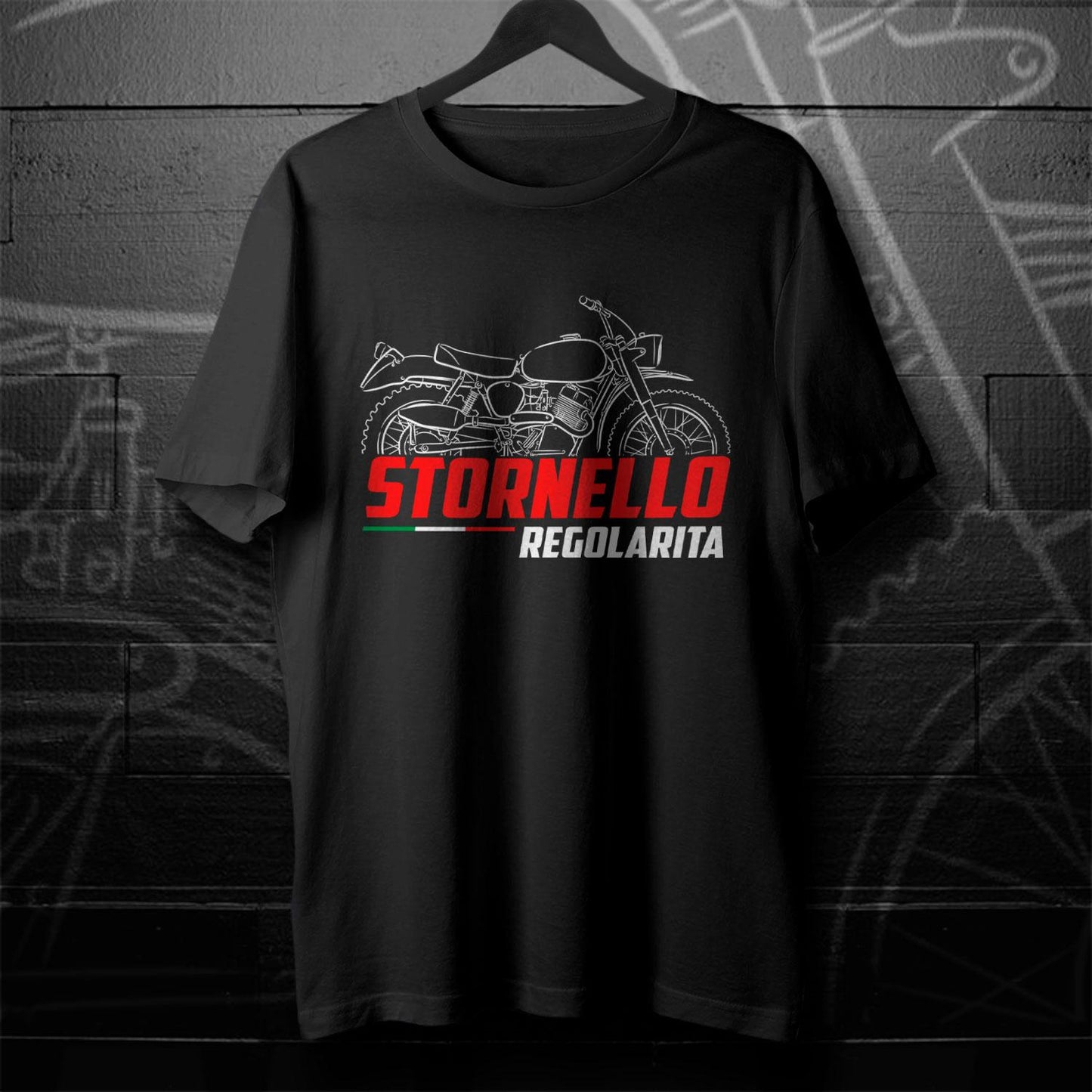 Moto Guzzi Stornello 125 Regolarita Inspired T-Shirt - Motorcycle Tee Shirt for Riders