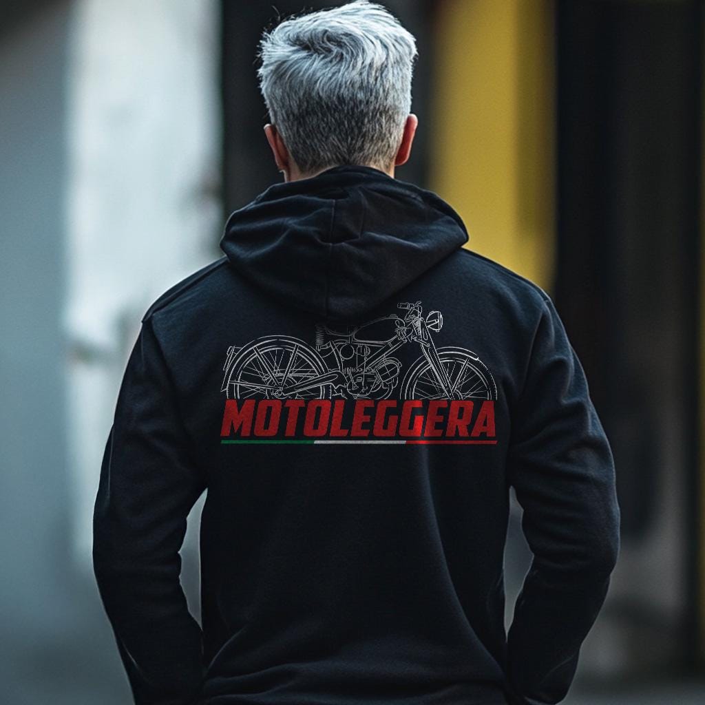 Moto Guzzi Motoleggera 65 1946 - 1954 Inspired Hoodie - Motorcycle Sweatshirt for Riders