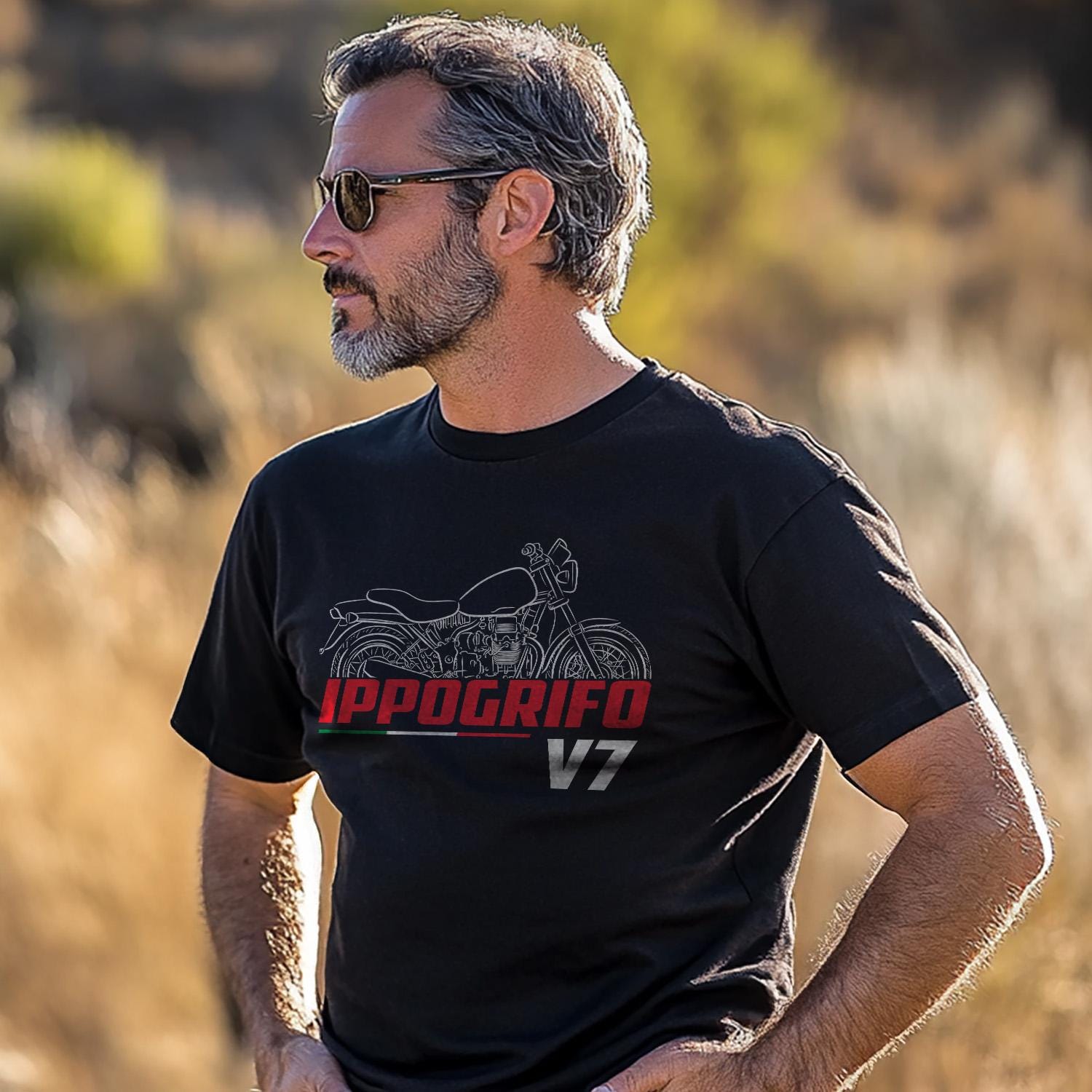 Moto Guzzi Ippogrifo V7 1997 - 1998 Inspired T-Shirt - Motorcycle Tee Shirt for Riders