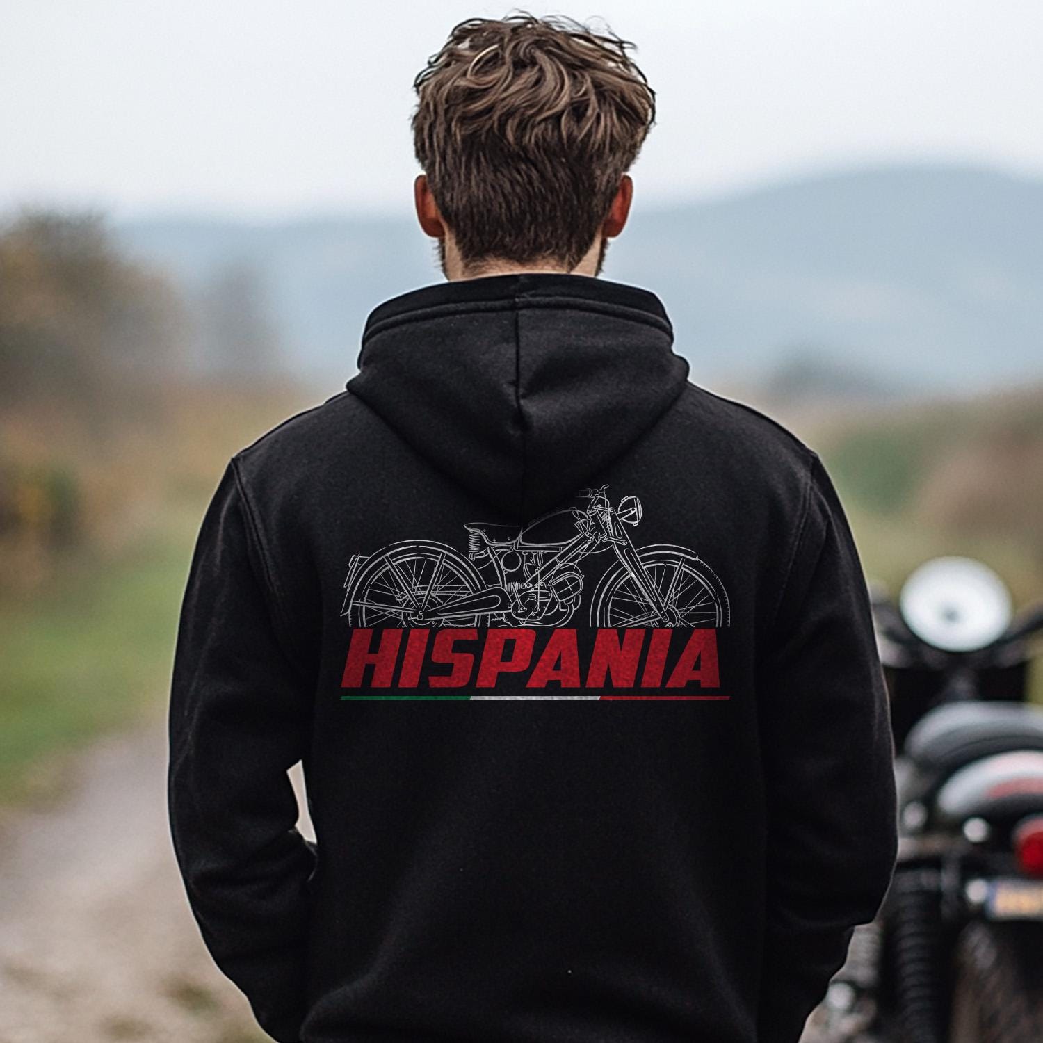 Moto Guzzi Hispania 65 1948 - 1963 Inspired Hoodie - Motorcycle Sweatshirt for Riders
